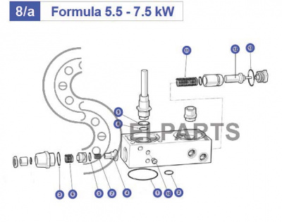 Ремкомплект суппорта  к компр. GE 5.5-7.5 (2008г.) код 8234025(8973035168)_Ab